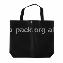 Шопер спанбонд ламінований з кнопкою 35*38*10 чорні (артикул: 030005006) купити в розділі «Одноразові пакети, рукавички, фартухи».