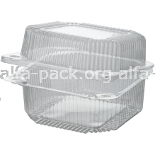 Контейнер пищевой блистерный одноразовый ПЭТ (130*130*77) (артикул: 010300018) купить в разделе «Пластиковая универсальная упаковка».