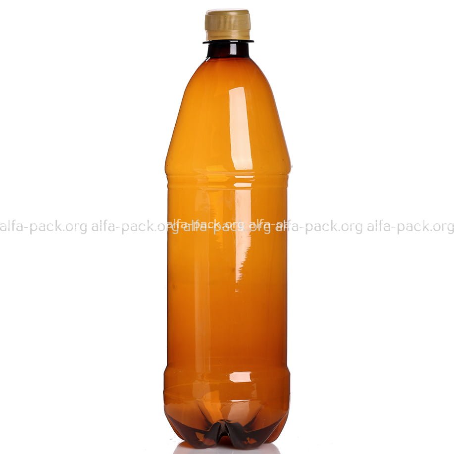 Бутылка пластиковая 1 л, коричневая