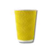 Гофрированный стакан желтый, волна 175 (артикул: 062500020) купить в разделе «Бумажные одноразовые стаканчики».