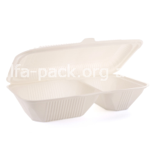 Ланч-бокс двосекційний (з кукурудзяного крохмалю) (артикул: 060800017) купити в розділі «Біорозкладний одноразовий посуд».