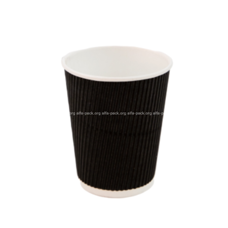 Гофрований стакан чорний 110 мл (артикул: 062200027) купити в розділі «Паперові гофровані стаканчики».