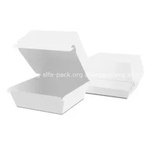 Картонная упаковка для бургера белая 140*140*70 (артикул: 010420006) купить в разделе «Картонная упаковка для бургеров и картофеля фри».