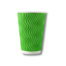 Гофрований стакан зелений, хвиля 175 (артикул: 062500036) купити в розділі «Паперові одноразові стаканчики».
