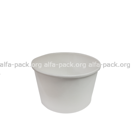 Супница бумажная 240 мл белая, с крышкой (артикул: 010470147) купить в разделе «Бумажные крафтовые супницы».