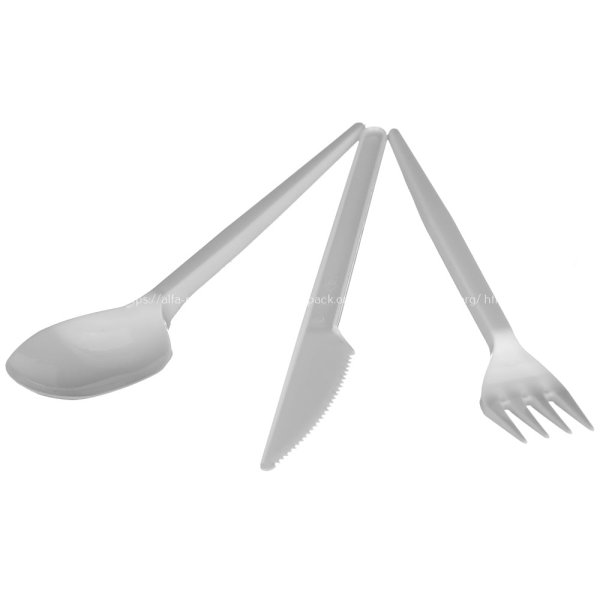 Набір одноразового посуду "Ложка, ніж, вилка" 1 персона (артикул: 000002178) купити в розділі «Набір посуду».