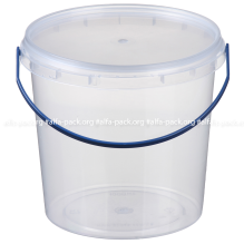 Відро 1 л. пластикове для харчових продуктів. Прозоре. Кругле. З ручкою (артикул: 020000012) купити в розділі «Харчові відра та контейнери».