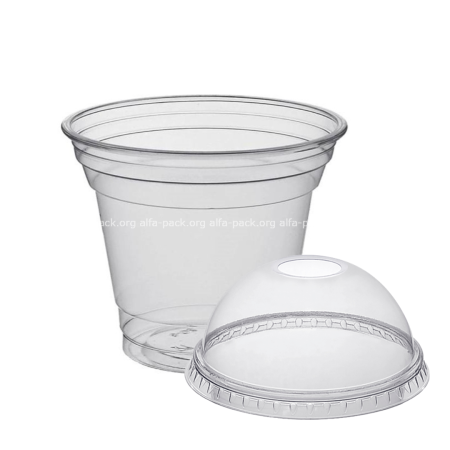 Купольный стакан с купольной крышкой с отверстием 200мл (артикул: 062200501) купить в разделе « Пластиковые одноразовые стаканчики».