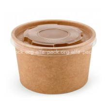 Супниця низька, паперова 480 мл крафт, з кришкою (артикул: 010470135) купити в розділі «Паперова одноразова упаковка та посуд».
