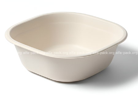 Салатница 900 мл. квадратная  (из кукурузного крахмала) (артикул: 060800028) купить в разделе «Биоразлагаемая одноразовая посуда».