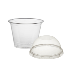 Купольний стакан з купольною кришкою без отвору 200 (артикул: 062200501) купити в розділі «Пластиковий одноразовий посуд».