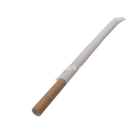 Трубочка паперова 195мм / 6 мм крафт в індив.упаковці (артикул: 060715006) купити в розділі «Кришки для паперових стаканчиків та аксесуари».