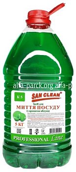 Средство для мытья посуды"San Clean" (яблоко),5л