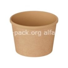 Супниця паперова 380мл крафт, з кришкою (артикул: 010470029) купити в розділі «Паперова одноразова упаковка та посуд».