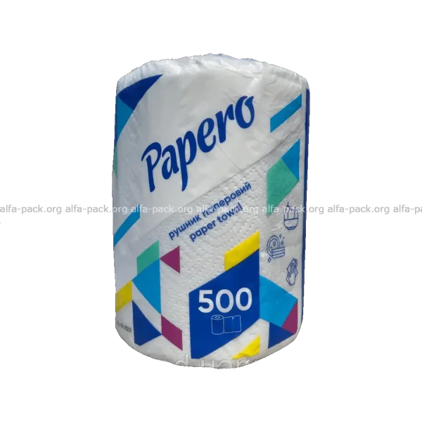 Рушник паперовий Papero Джамбо 500 аркушів (артикул: 070100077) купити в розділі «Засоби для прибирання, госптовари, одноразовий посуд для дому».