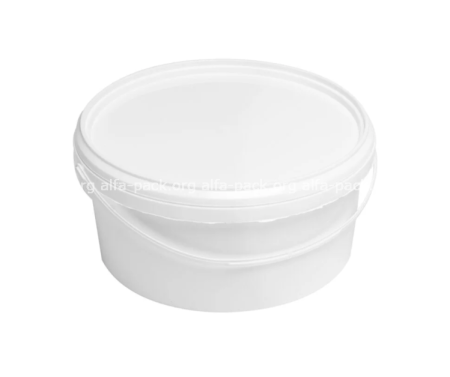 Відро 0,5 л пластикове для харчових продуктів Біле (артикул: 020000132) купити в розділі «Відра».