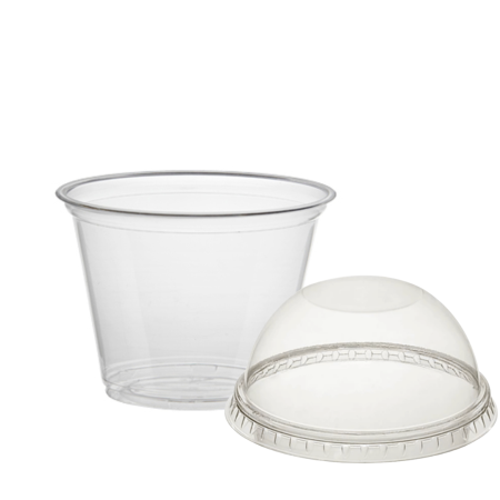Купольный стакан с купольной крышкой без отверстия 250 (артикул: 062200509) купить в разделе « Пластиковые одноразовые стаканчики».