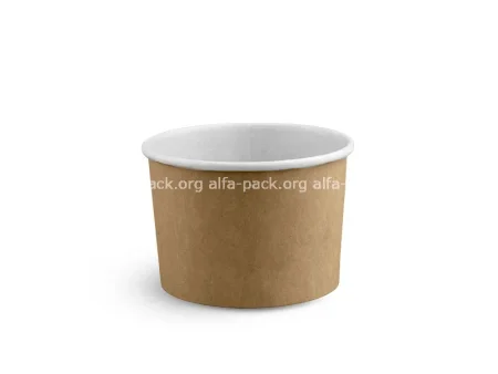 Супница бумажная 240 мл крафт, с крышкой (артикул: 010470141) купить в разделе «Бумажные крафтовые супницы».