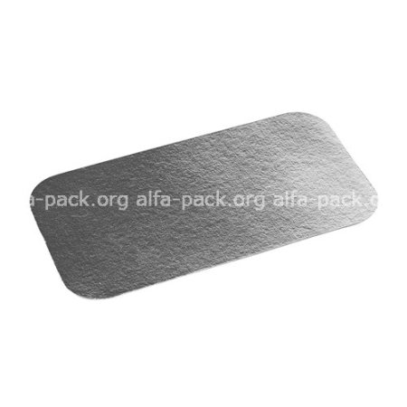 Харчова одноразова алюмінієво-картонна кришка до контейнера SP86L (прямокутна), 315×215 мм  (артикул: 010600116) купити в розділі «Алюмінієва харчова одноразова упаковка».