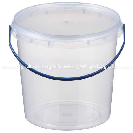 Відро 1 л. пластикове для харчових продуктів. Прозоре. Кругле. З ручкою (артикул: 020000012) купити в розділі «Відра».